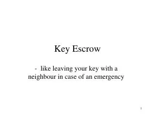 Key Escrow