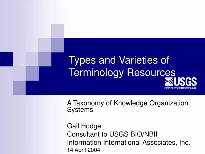 types and varieties of terminology resources