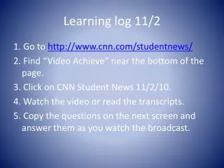 Learning log 11/2