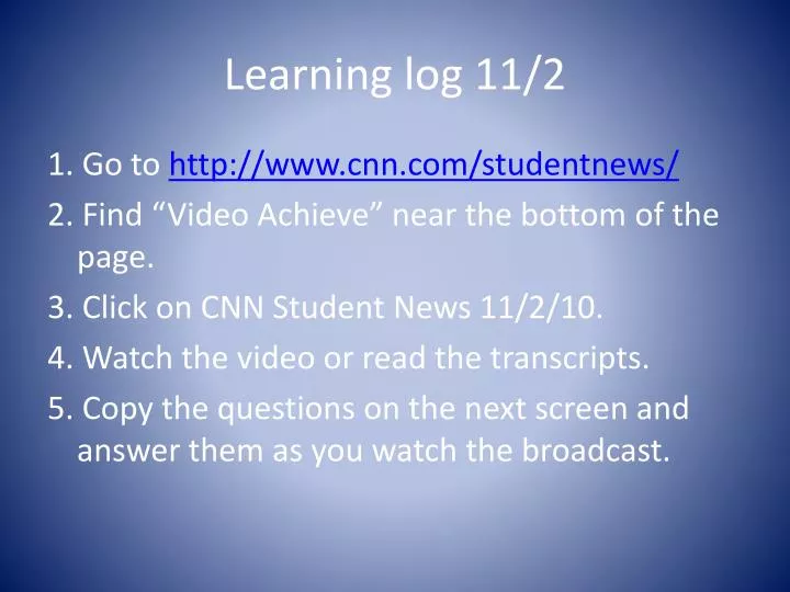 learning log 11 2