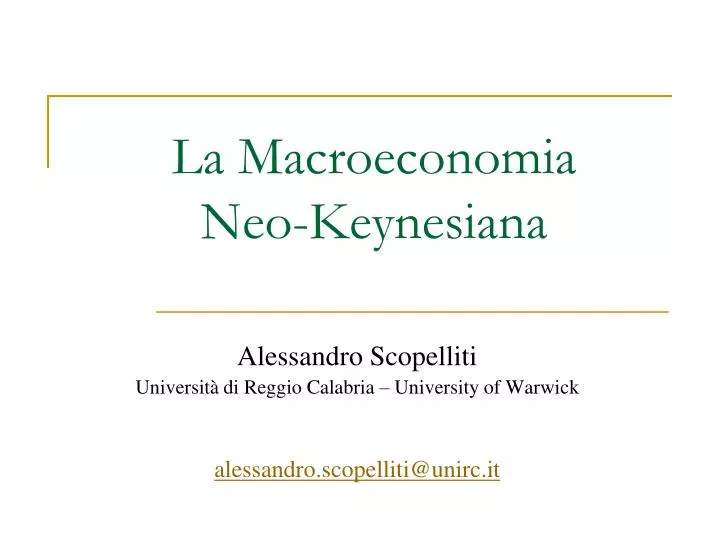 la macroeconomia neo keynesiana