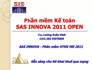 Ph ần mềm Kế toán SAS INNOVA 2011 OPEN