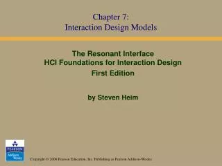 Chapter 7: Interaction Design Models
