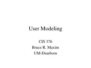 User Modeling