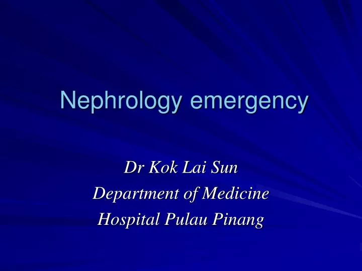 nephrology emergency