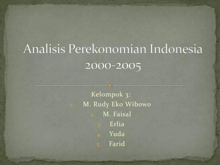 analisis perekonomian indonesia 2000 2005