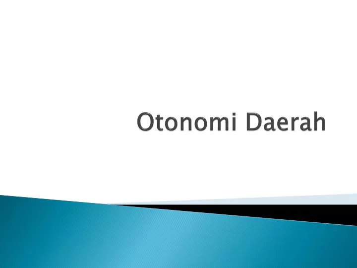 otonomi d aerah