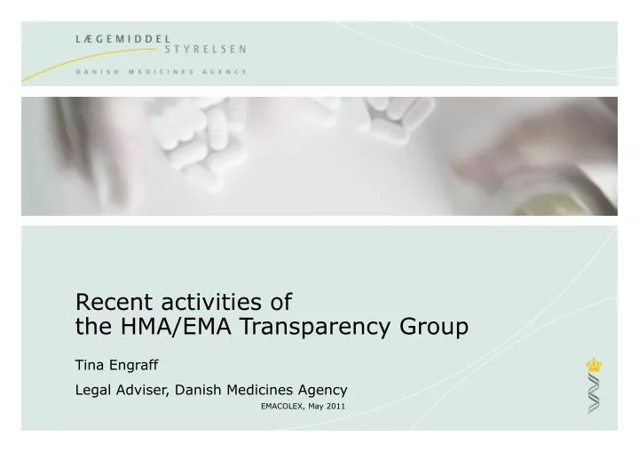 recent activities of the hma ema transparency group