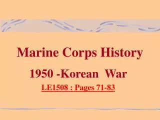 Marine Corps History
