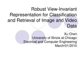 Robust View-Invariant Representation for Classification and Retrieval of Image and Video Data