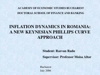 ACADEMY OF ECONOMIC STUDIES BUCHAREST DOCTORAL SCHOOL OF FINANCE AND BANKING
