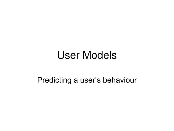 user models