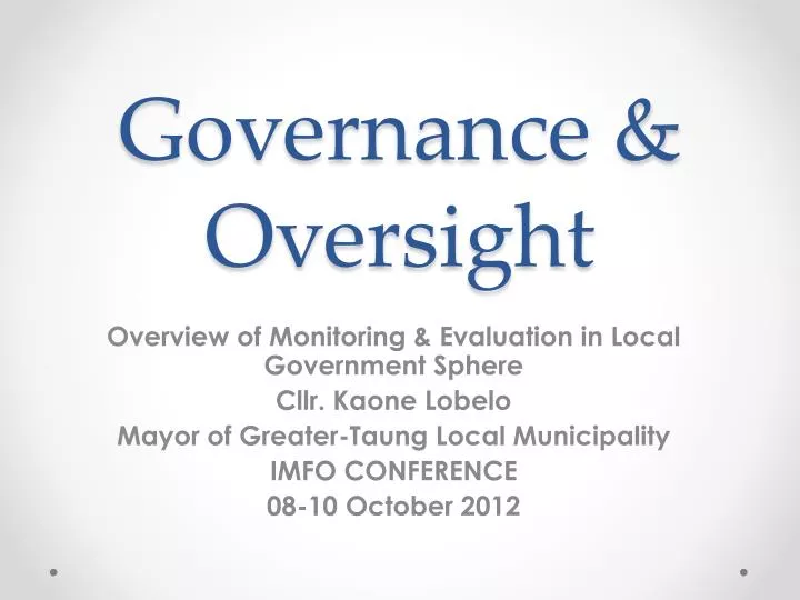 governance oversight