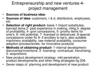 Entrepreneurship and new ventures-4-project management
