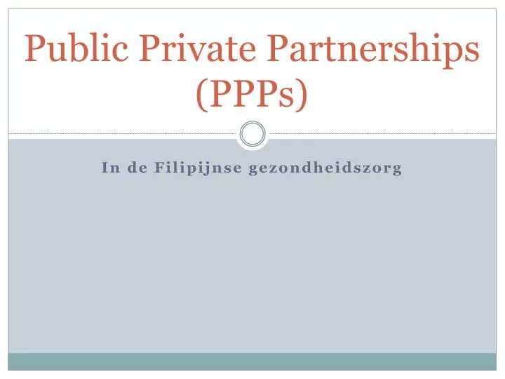 public private partnerships ppps