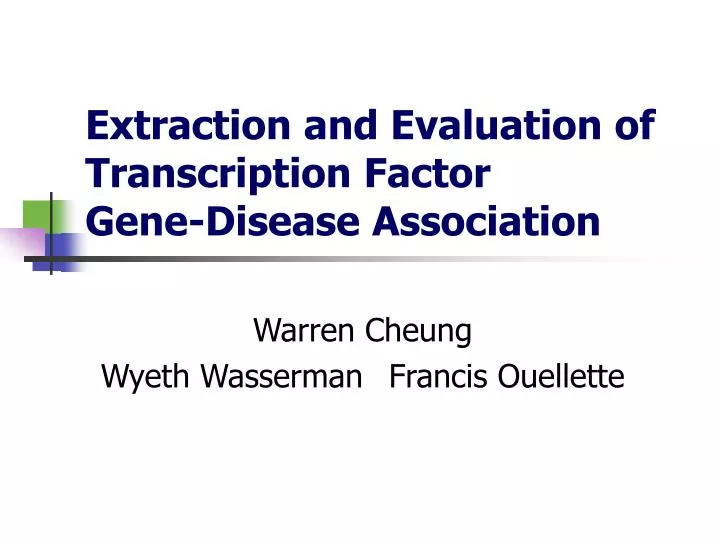 extraction and evaluation of transcription factor gene disease association