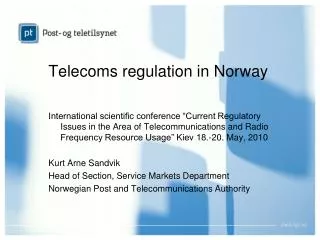 Telecom s regulation in Norway