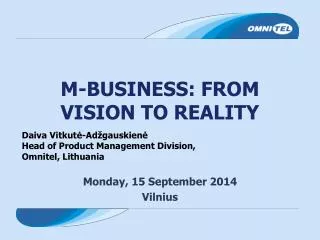M-BUSINESS: FROM VISION TO REALITY