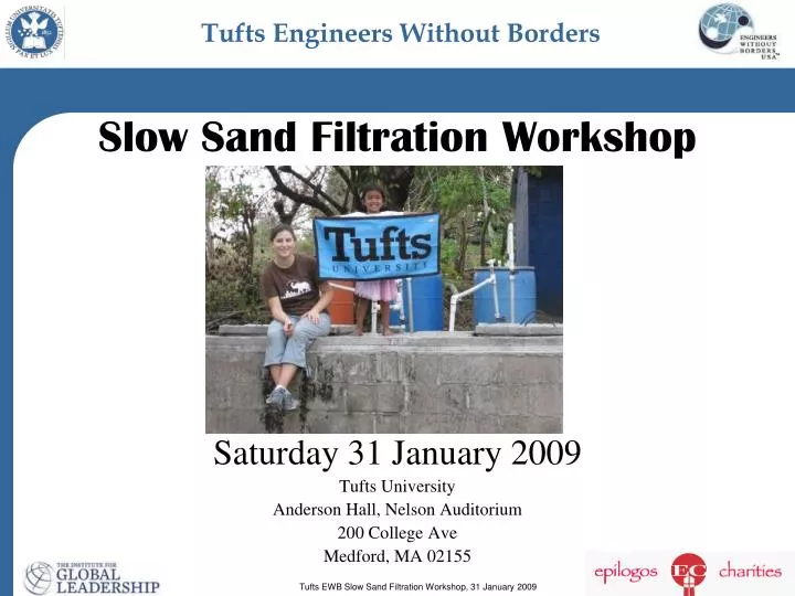 slow sand filtration workshop