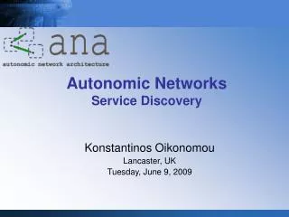 Autonomic Networks Service Discovery