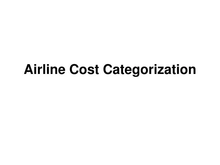 airline cost categorization