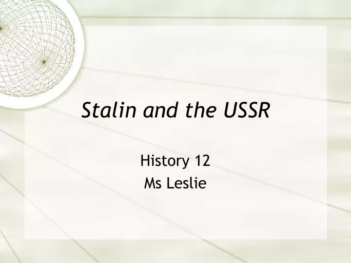 stalin and the ussr