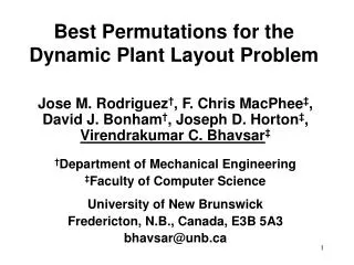 Best Permutations for the Dynamic Plant Layout Problem