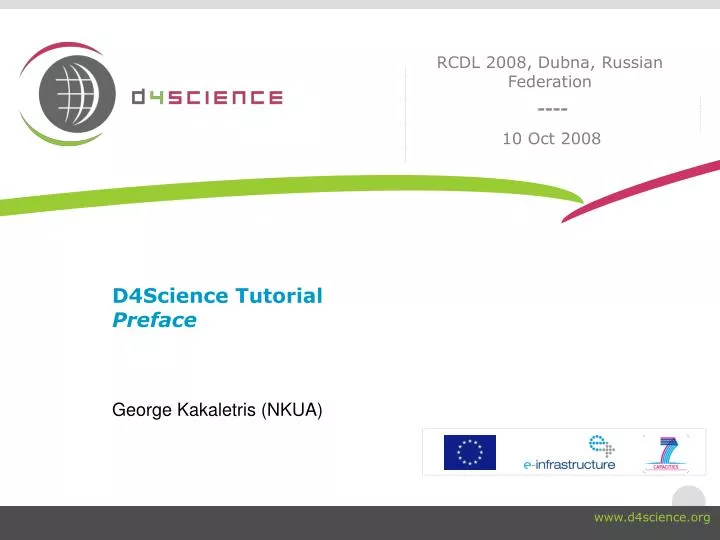 d4science tutorial preface