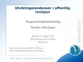 utviklingstendenser i offentlig revisjon