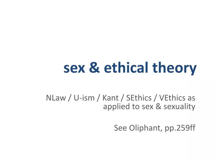 sex ethical theory