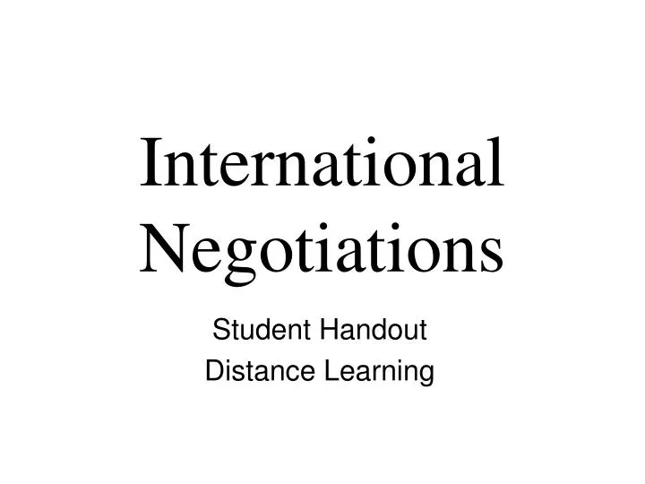 international negotiations