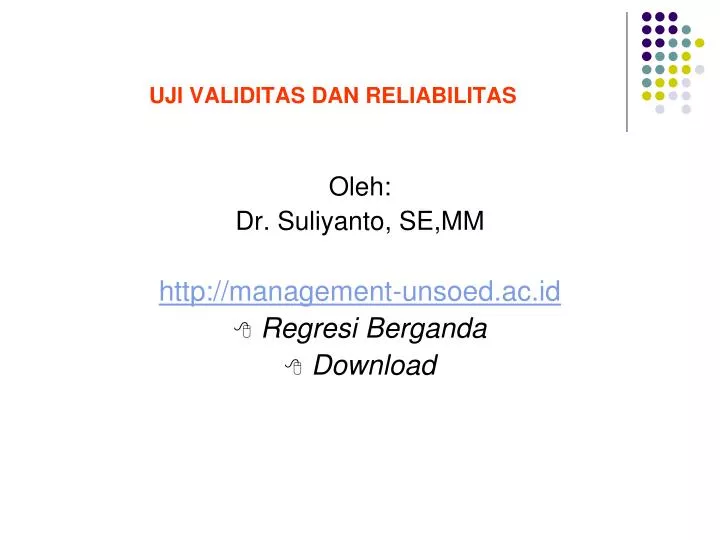 uji validitas dan reliabilitas