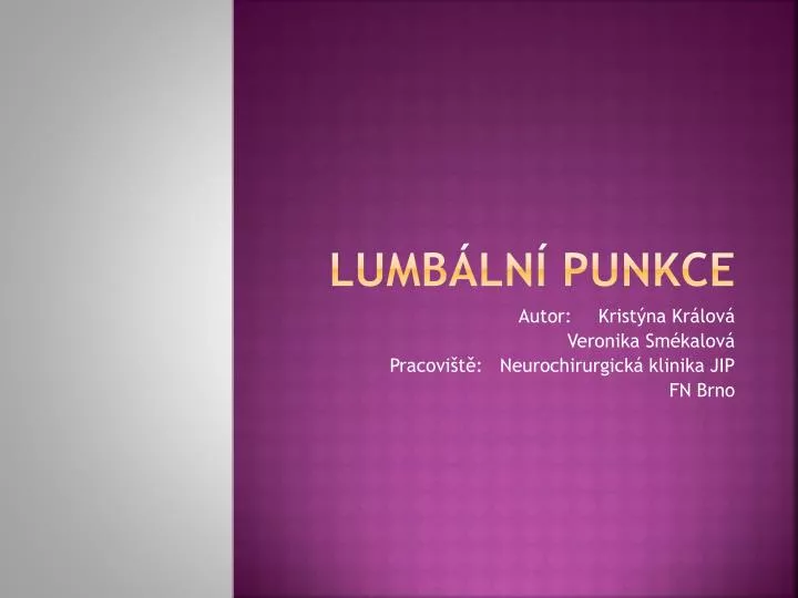 lumb ln punkce