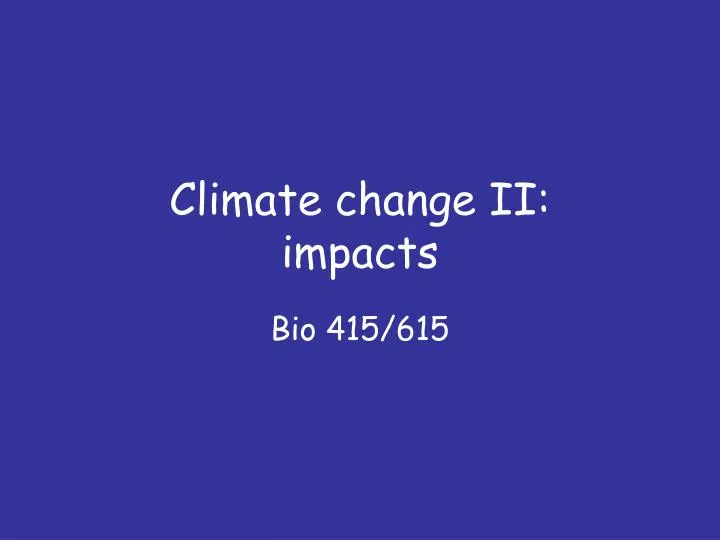 climate change ii impacts