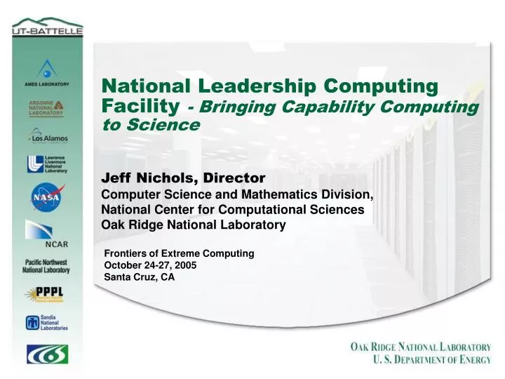 national leadership computing facility bringing capability computing to science