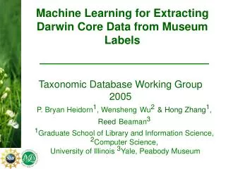 Taxonomic Database Working Group 2005