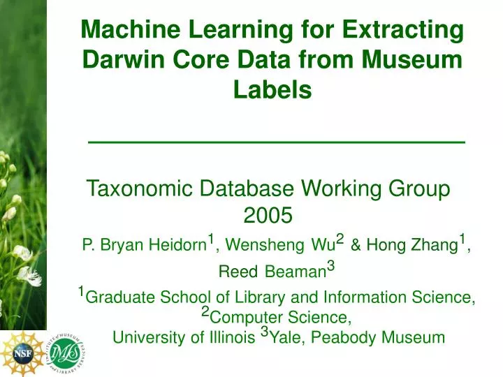 taxonomic database working group 2005