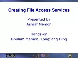 Creating File Access Services