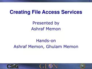 Creating File Access Services