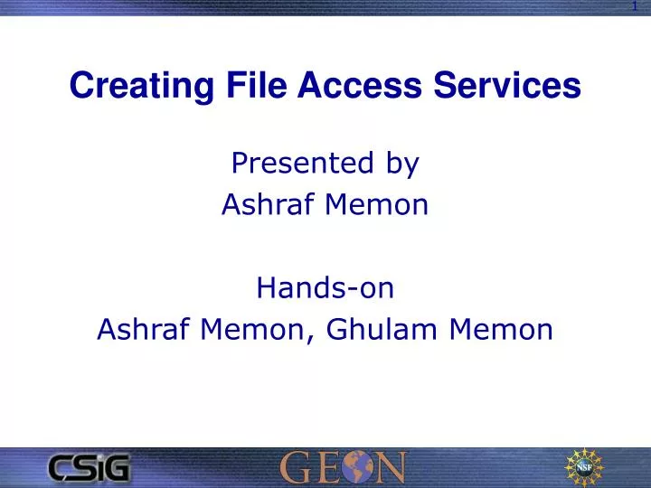creating file access services