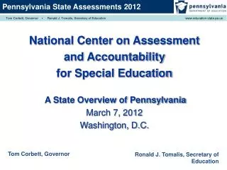National Center on Assessment and Accountability for Special Education