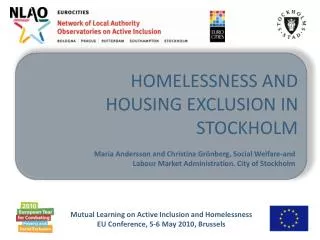 Homelessness and housing exclusion in stockholm