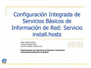 configuraci n integrada de servicios b sicos de informaci n de red servicio install hosts