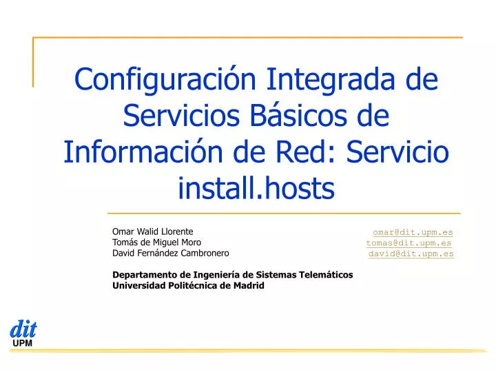 configuraci n integrada de servicios b sicos de informaci n de red servicio install hosts
