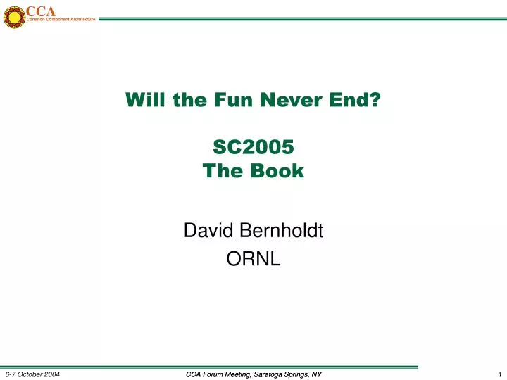will the fun never end sc2005 the book