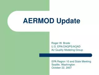 AERMOD Update
