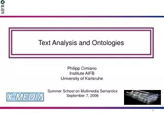 Text Analysis and Ontologies
