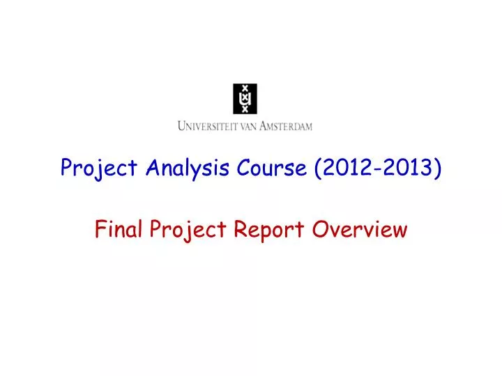 project analysis course 2012 2013