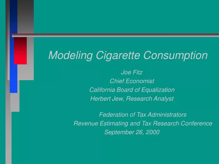 modeling cigarette consumption
