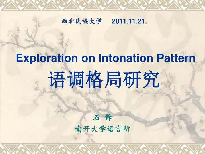 2011 11 21 exploration on intonation pattern
